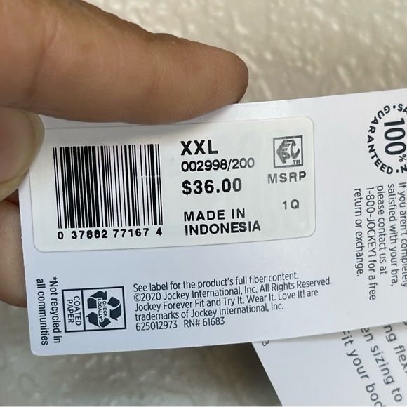 Jockey forever Fit-V neck molded cup bras SZ XXL - Picture 8 of 8